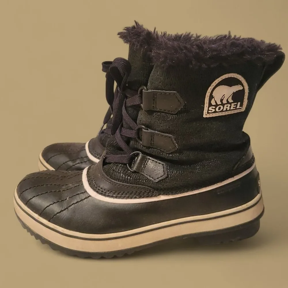 Sorel Tivoli Mid Black Leather Waterproof Boots - Picture 3 of 15